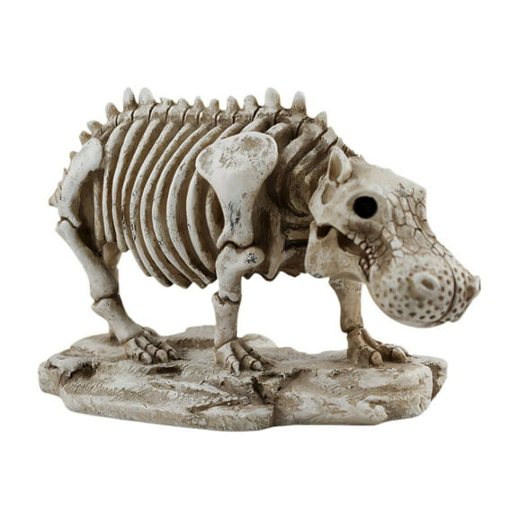 yotijay Skeleton Hippo Statue Animal Sculpture Halloween Gift Desktop Ornament for Table
