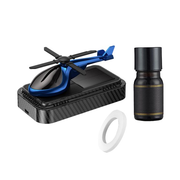 yotijay Solar Airplane Aroma Solar Rotating Helicopter Model Easy Use Universal Blue