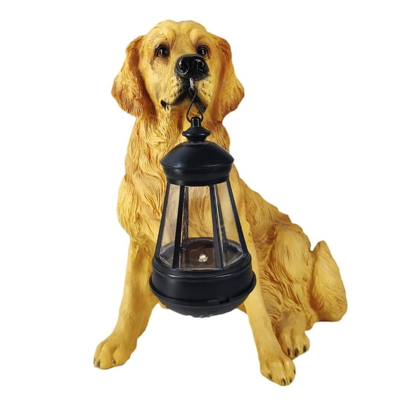 yotijay Solar Light Dog Statue Garden Ornament LED Yard Figurine Lamp Golden Retriever