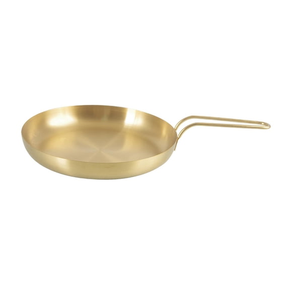 yotijay Stainless Steel Frying Pan Korean BBQ Serving Platter Round Flat Bottom Creative S with