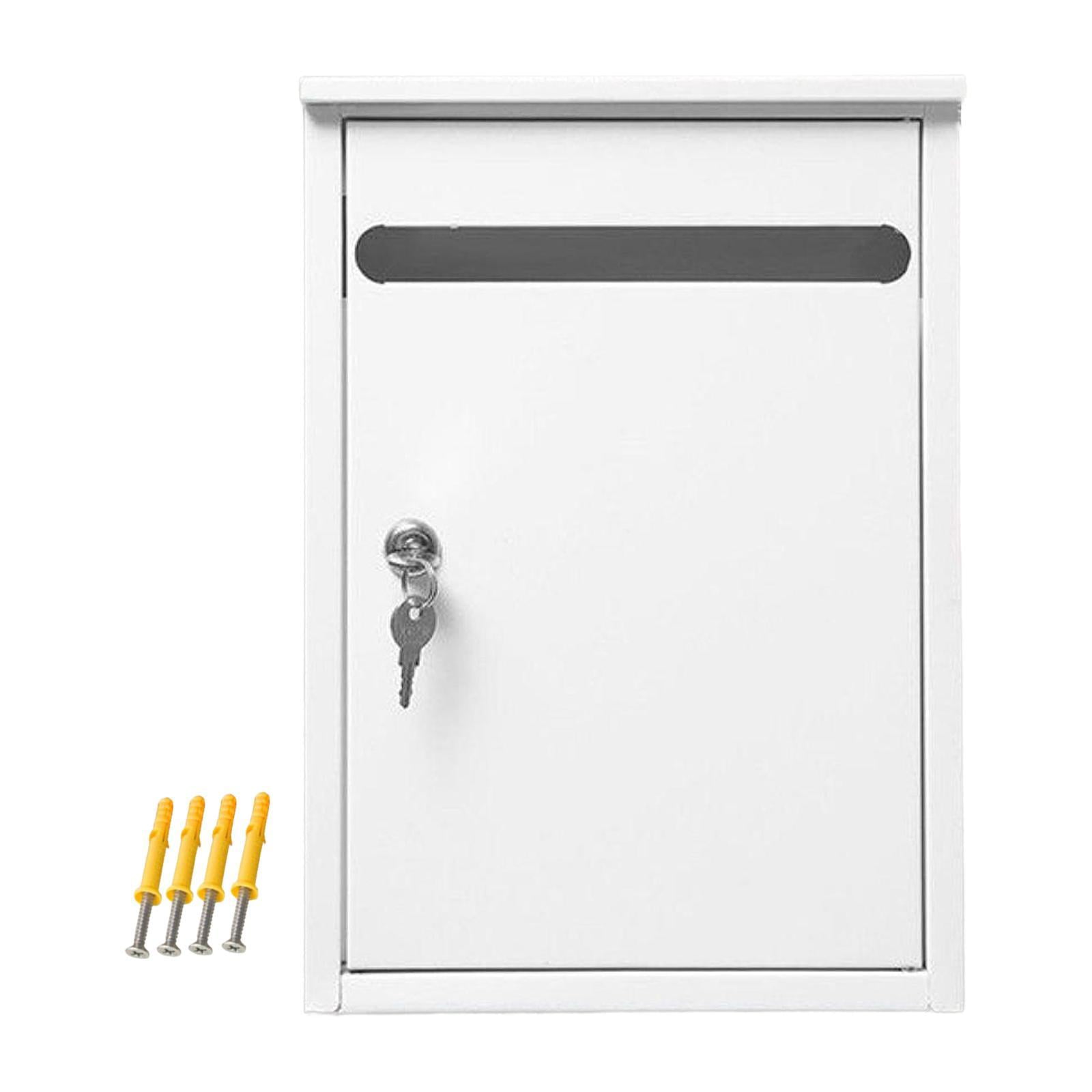 yotijay Suggestion Collection Box Large Drop Box Outdoor Outside Rust Resistant Lockable white