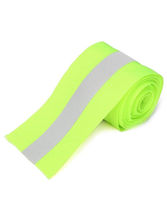 Synth Cotton Reflective Tape Safty Strip Sew on Lime 3 Meters Green