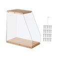 thumbnail image 1 of yotijay Tabletop Vinyl Record Holder Album Storage Box Wood Acrylic Vinyl Record Storage, 1 of 9