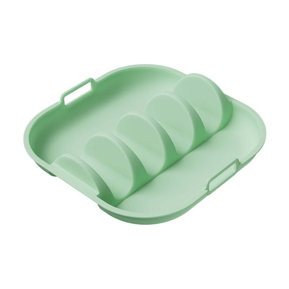 yotijay Taco Holder Plate Taco Shell Holder Stand Non Slip with Handles with Dividers Serving Tray Dish for Picnic Restaurant Buffets Green
