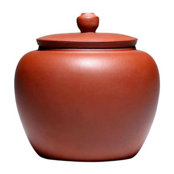 yotijay Tea Canister Tea Jar Organizer Easy to Use with Sealed Lid Loose Tea Tin Sealed Red Brown