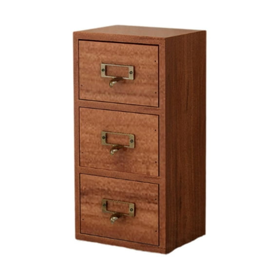 yotijay Tea Organizer Wood Desk Organizer Craft Tabletop Cabinet Vintage Desktop Jewelry 13.5x10x26.5cm