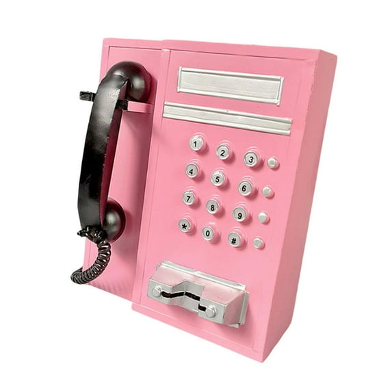 yotijay Telephone Props Wall Decoration 30.5x25.5x13cm/12x10x5inch Ornament Old Pink