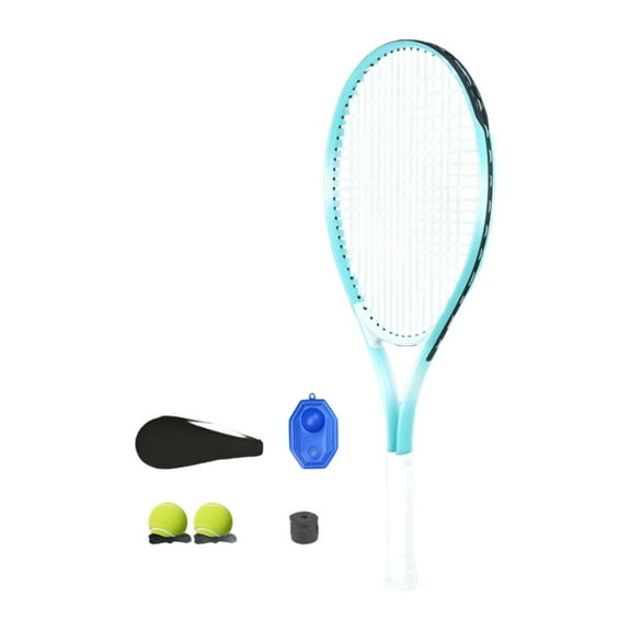 yotijay Tennis Racket Set Tennis Training Tool with Carrying Bag Professional Shockproof Blue