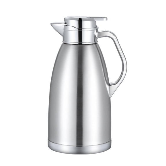 yotijay Thermal Insulated Carafes Kettle,Coffee Tea Pot,Multipurpose Water Jug Pitcher,Vacuum Jar Dispenser for Home,Kitchen,Beverage silvery