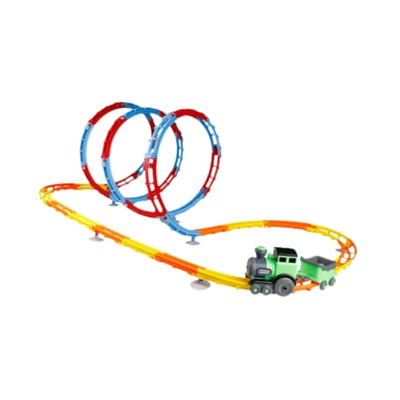 yotijay Train Track Playset Children Rolling Rail Car Toy Train Set Rolling Track Trains A