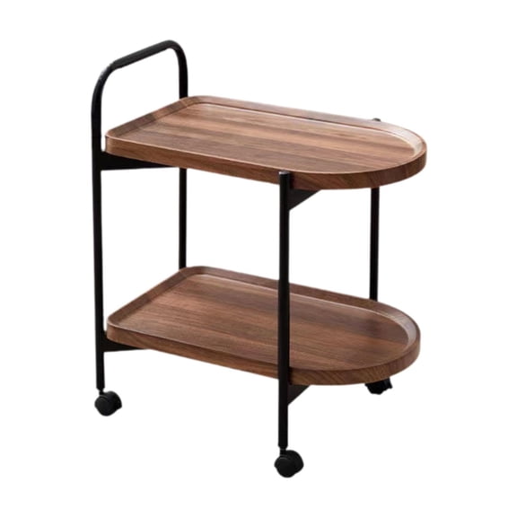 yotijay Trolley End Table 2 Layer Couch Table Coffee Table for Dorm Home Living Room 55cmx40cmx70cm