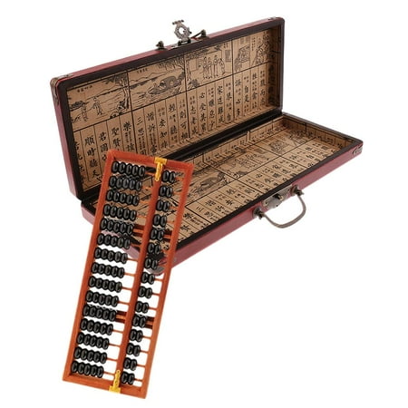 yotijay Vintage Wooden Abacus Treatment - Professional 15 Column Calculator with