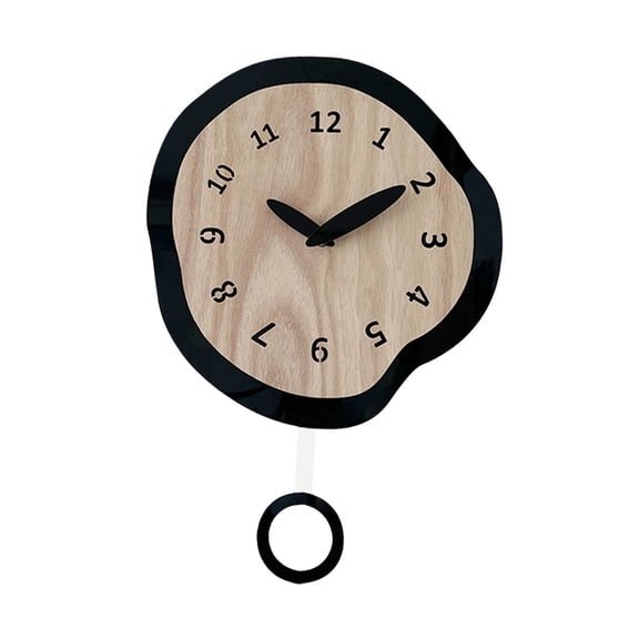 yotijay Wall Clock, Abstract Art Clock Modern Clock Pendulum Clock for Cafe, Living Room Beige 41x28.5cm