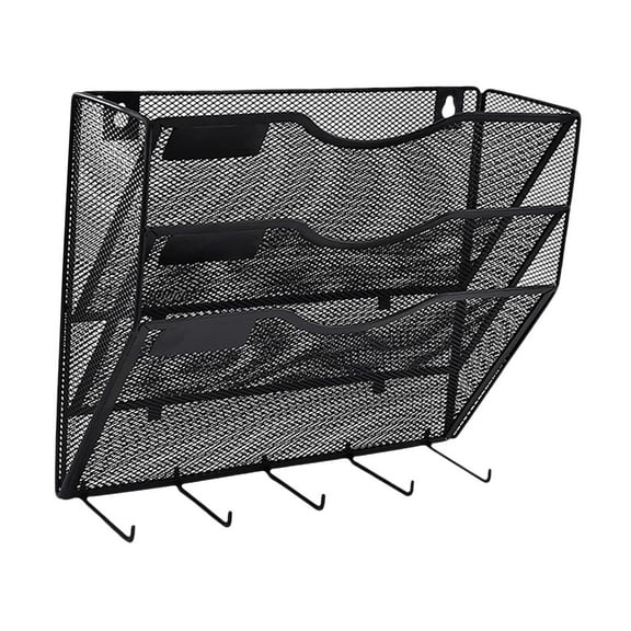 yotijay Wall File Mail Organizer Easily Install for Home Office s Letter Rack Black