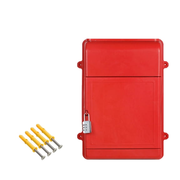 yotijay Wall Hanging Mailbox Post Box with Code Box 13.5x10x4inch for Customer Red