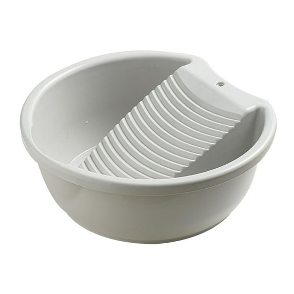 yotijay Washboard Basin Compact Nonslip Convenient Lightweight Laundry Tub Laundry Basin grey