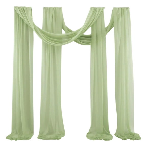yotijay Wedding Arch Chiffon Drape Table Runner Panel for Stage Party Photo Backdrop Green