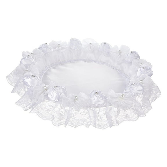 yotijay Wedding Lace Trimmed Serving Tray Multipurpose Desk Portable Decorative Tray for