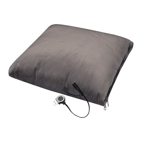 yotijay Winter Heated Pillow Blanket Home Decor Huggable Winter Pillow Foldable Portable grey