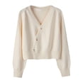 thumbnail image 1 of yotijay Women Knit Cardigan Sweater for Fall Winter V Neck Coat Jacket Long Sleeve Retro Apricot, 1 of 9