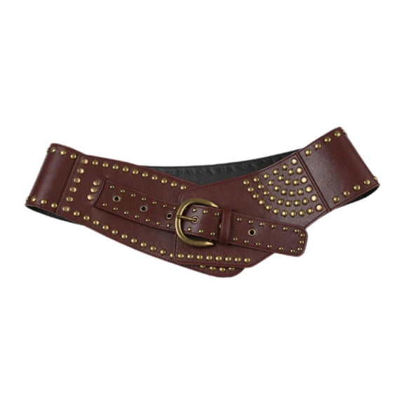 yotijay Women Wide Belt Casual Gothic Belt Costume Accessories Decorative Dress Belt Brown