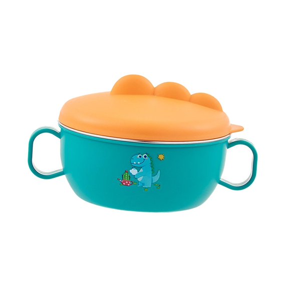 yotijay s Children Food Bowls Detachable Cartoon Rice Bowl Training Green