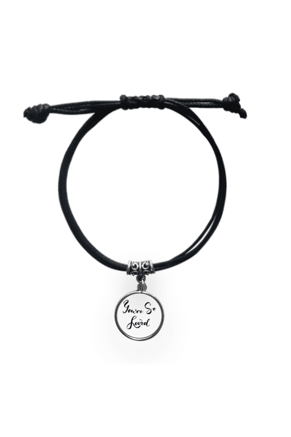 you are so loved quote style bracelet leather wristband black jewelry