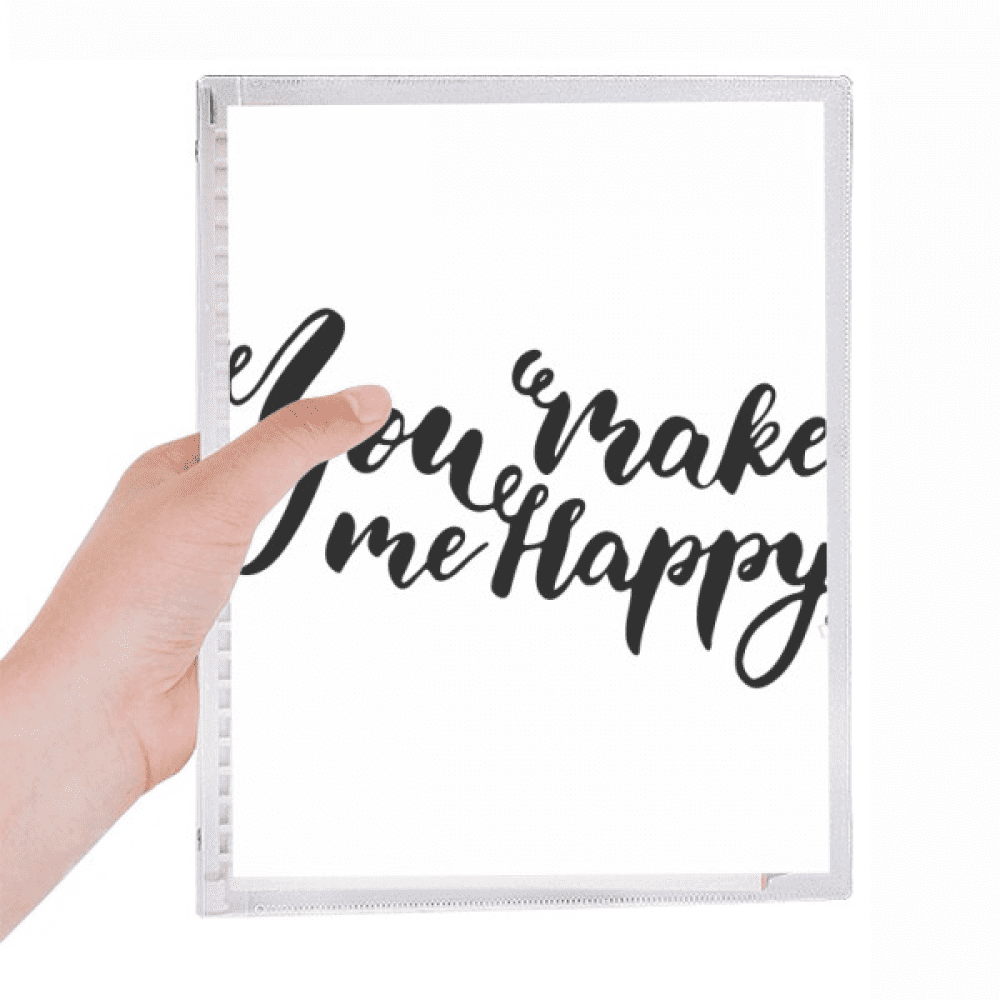 you make me happy quote style notebook loose diary refillable journal statiry