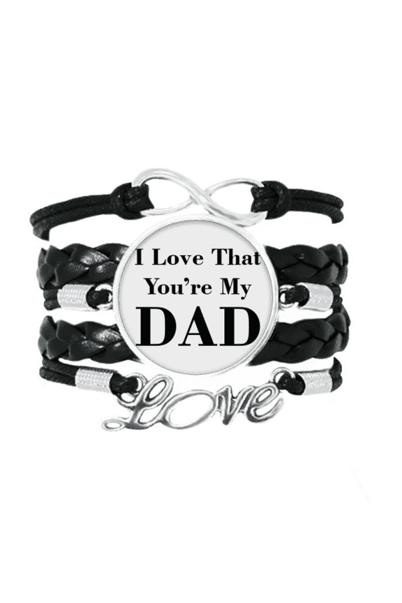 you're my dad father's festival quote bracelet love accessory twisted leather knitting wristband