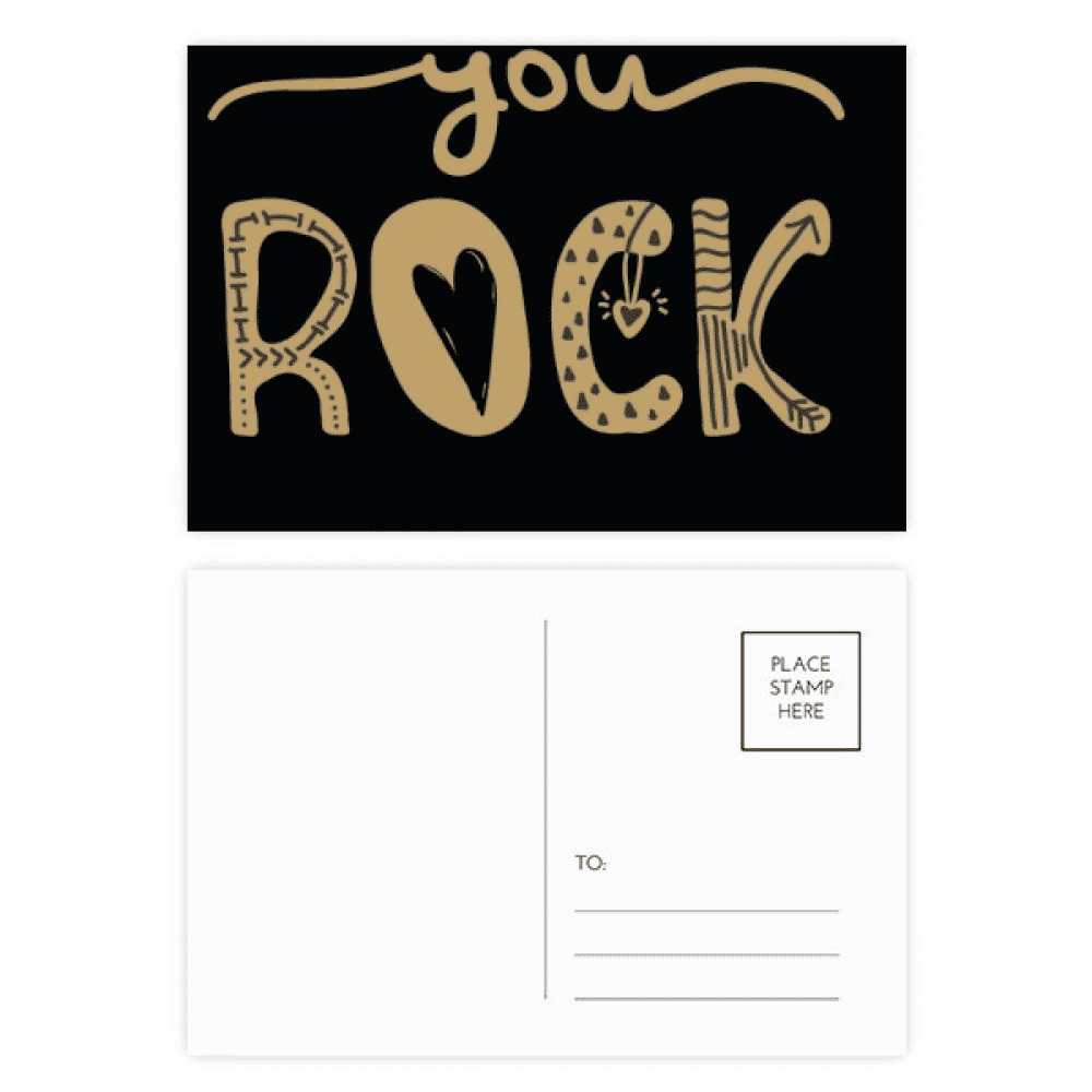 you rock quote handwrite postcard set birthday mailing thanks greeting card