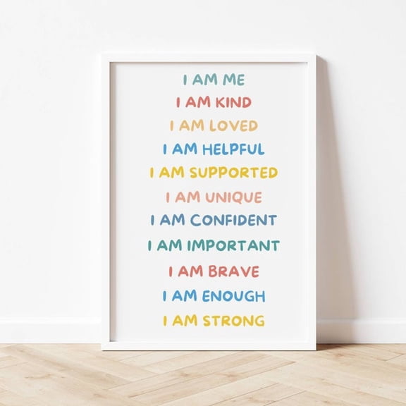Be you wall art, positive vibes self esteem poster, fun feelings, feelings poster, social emotional learning, calming corner, love yourself, Unframed Paper Poster 8x10in