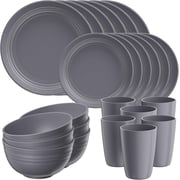 youjia 32 Piece Plates and Bowl Set for 8, Dinnerware Dish Set for Kitchen