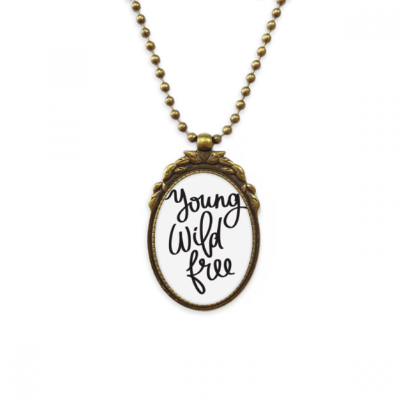 young free quote antique necklace vintage bead pendant keychain