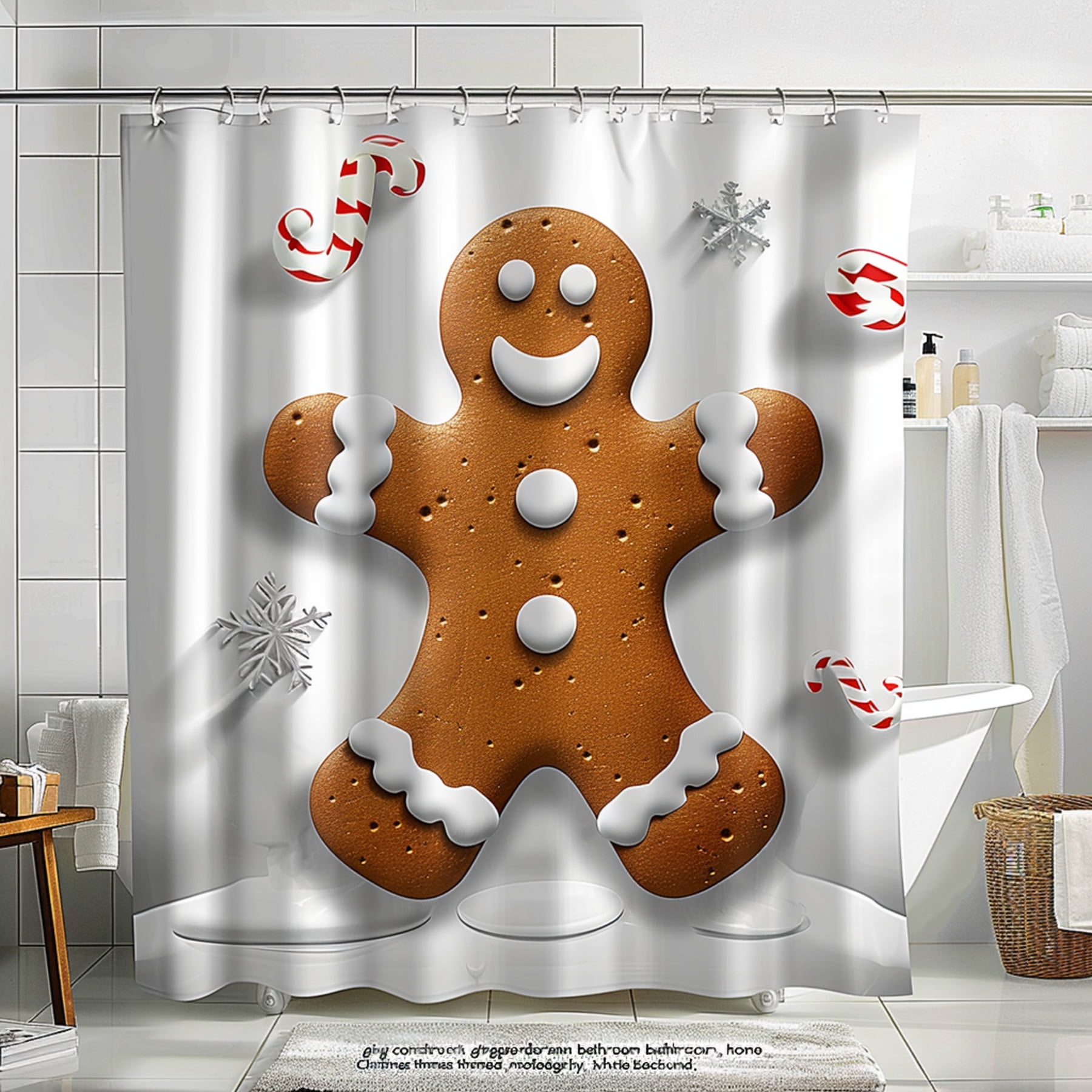 your bathroom game with our festive gingerbread man shower curtain a sweet treat compared to ...