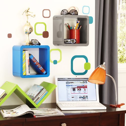 your zone don't box me in hanging shelf, cobalt