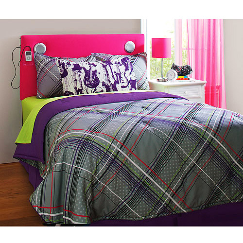 your zone plaid reversible bedding set with statement pillowcase