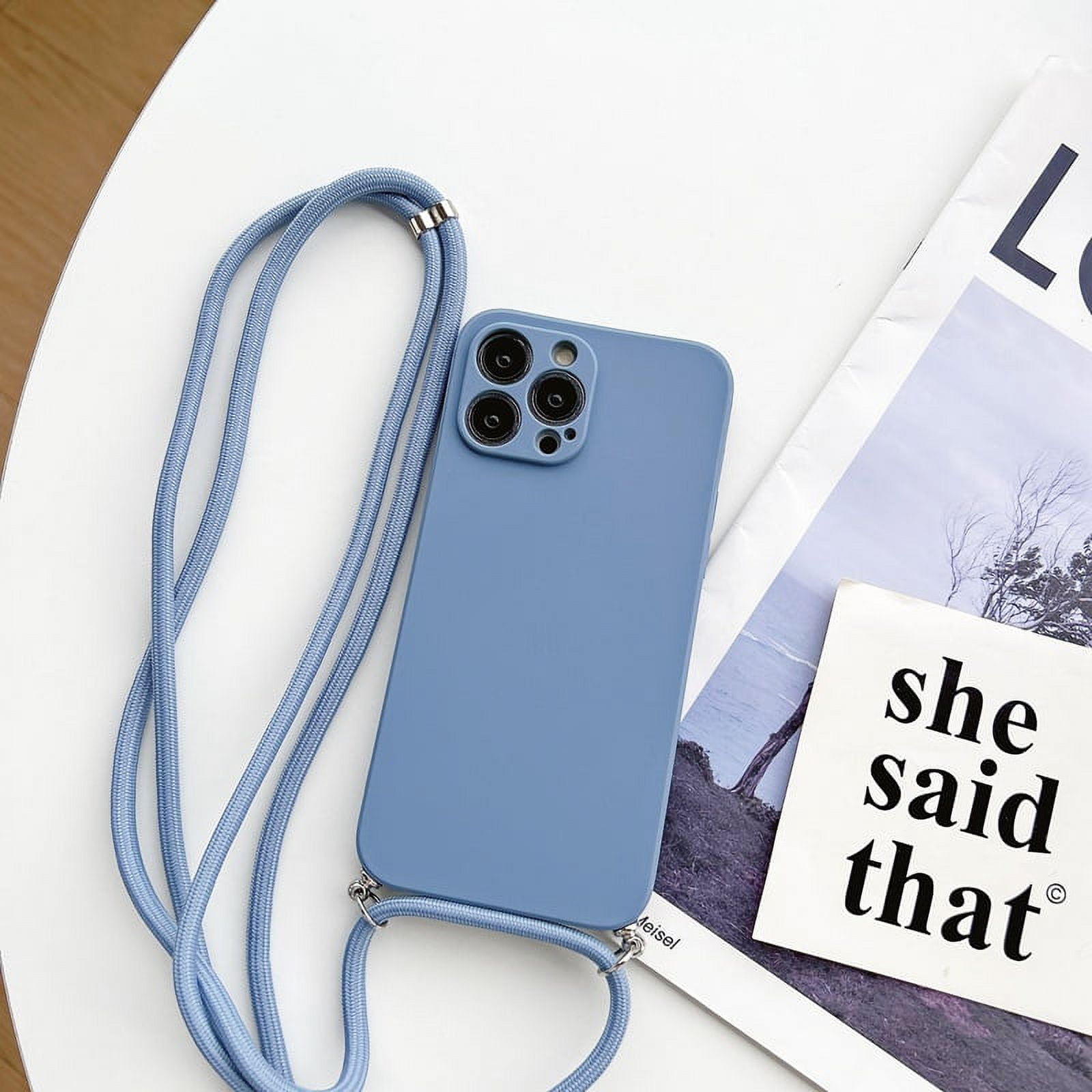 Simple Crossbody Lanyard Silicone Case For iPhone 15 11 12 13 14 Pro