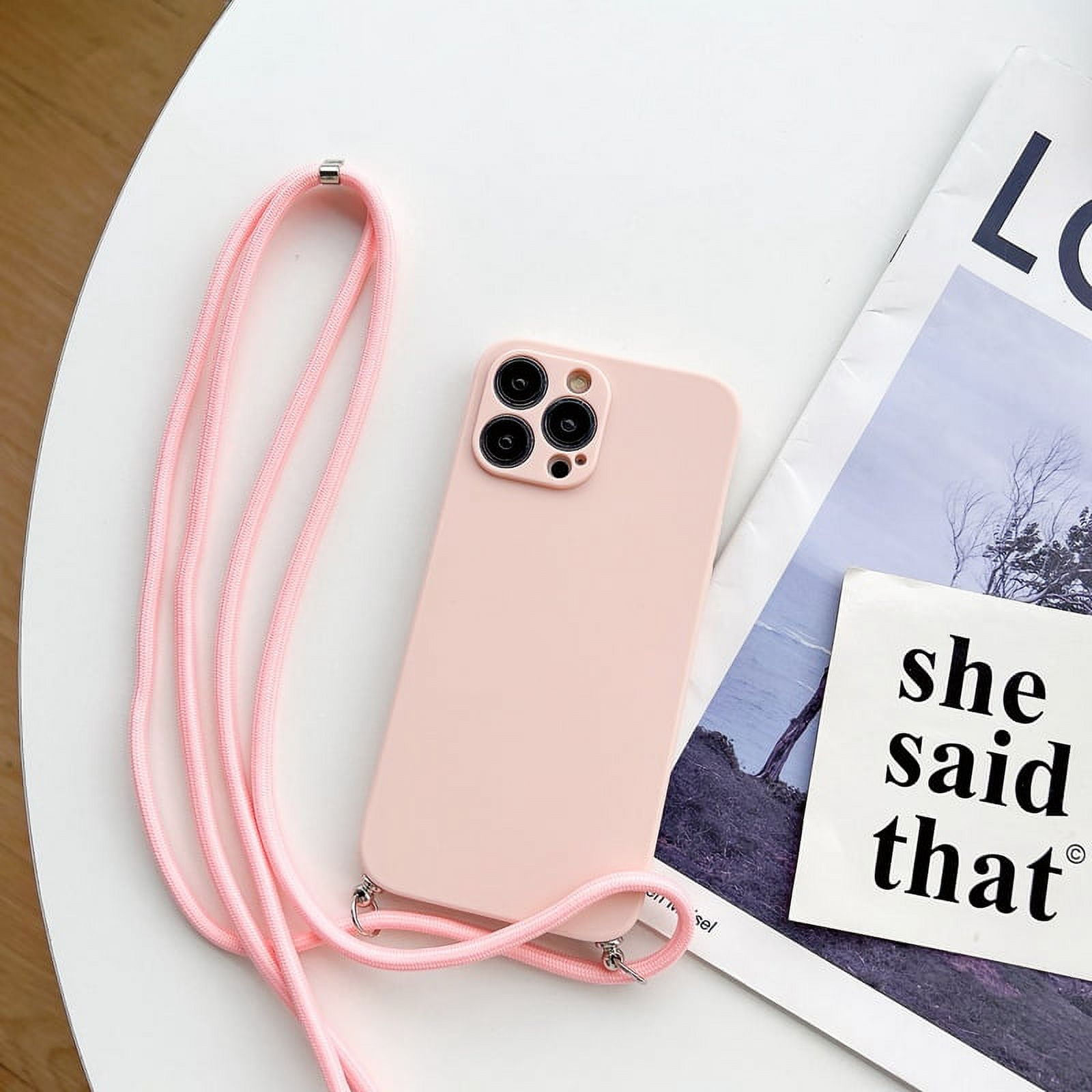 Simple Crossbody Lanyard Silicone Case For iPhone 15 11 12 13 14 Pro