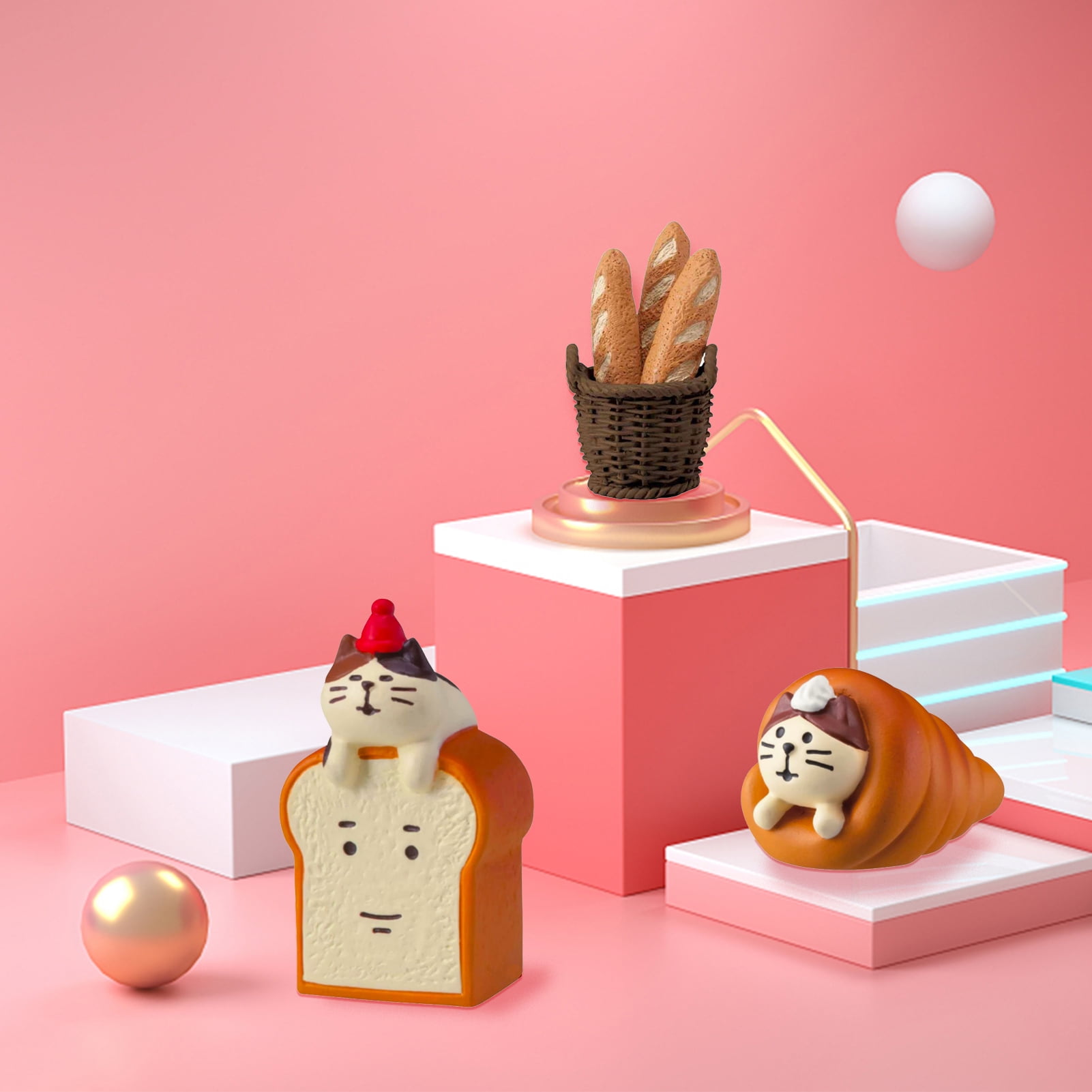 youtgaran Cafe Bread Cake Sandwich Cartoon Female Cat Waitress Coffee