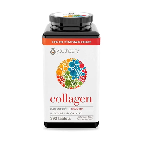 youtheory Collagen Advanced Formula 390 tablets Type 1,2,3 with 18 Amino Acids