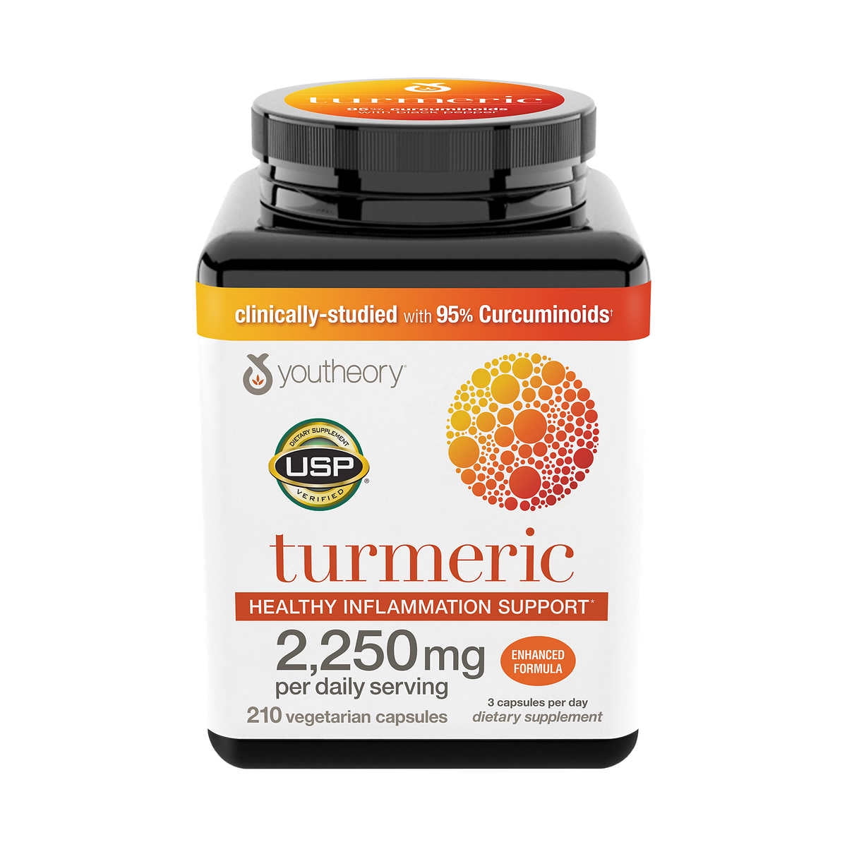 Youtheory Turmeric Extra Strength 2,250 mg, 210 Capsules Supplement