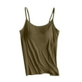 thumbnail image 1 of youzhen Camisoles for Juniors Ladies Camisole With Chest Pad No Steel Rings Bottom Underwear Yoga Sports, Size S Army Green, 1 of 5