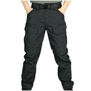 youzhen Work Pants for Men Construction Men's Pants Multiple Pockets Cargo Trousers Work Wear Combat Cargo Pocket XL Black