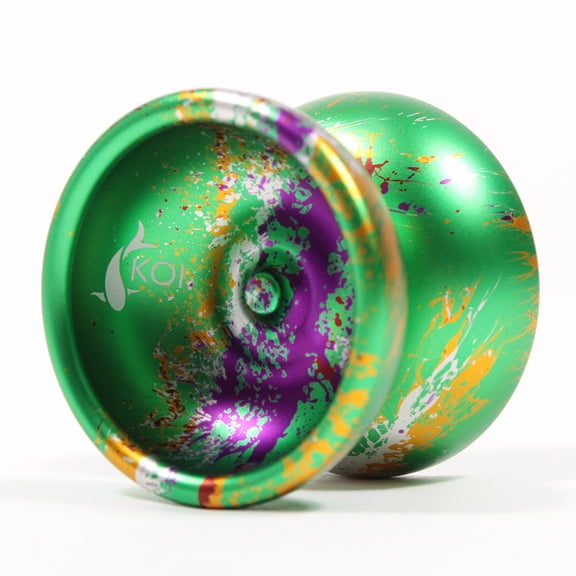 yoyofriends KOI Yo-Yo - 7068 Mono-Metal YoYo (Green with Yellow/Purple Splash)