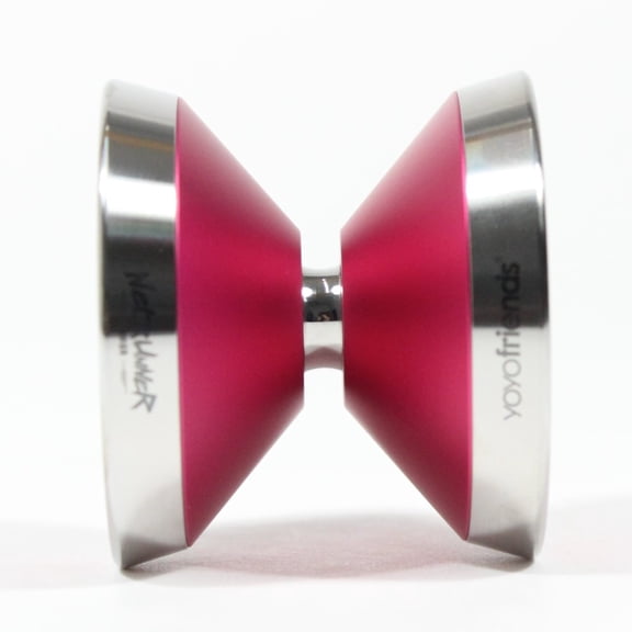 yoyofriends Netrunner Yo-Yo - Bi-Metal - 7075 Aluminum with Hollow Stainless Steel Rims (Rose Red w/Raw Rims)