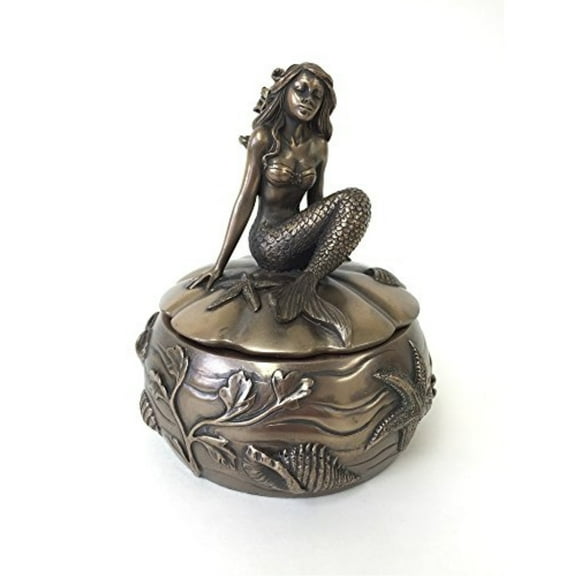 ytc antique bronze mermaid adella embellished trinket and jewelry box