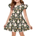 thumbnail image 1 of yuCgh Girls Easter Dress with Flutter Sleeves, A-Line T-Shirt Style Summer Party Dress, Lightweight & Comfortable Easter Dress for Kids,Army Green 110, 1 of 4