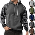 thumbnail image 1 of yuCgh Men's Camouflage Hoodie with Stand Collar, Plus Size Casual Sweatshirt, Button Front Design for Easy Wear and Stylish Layering,Light Gray XL, 1 of 6
