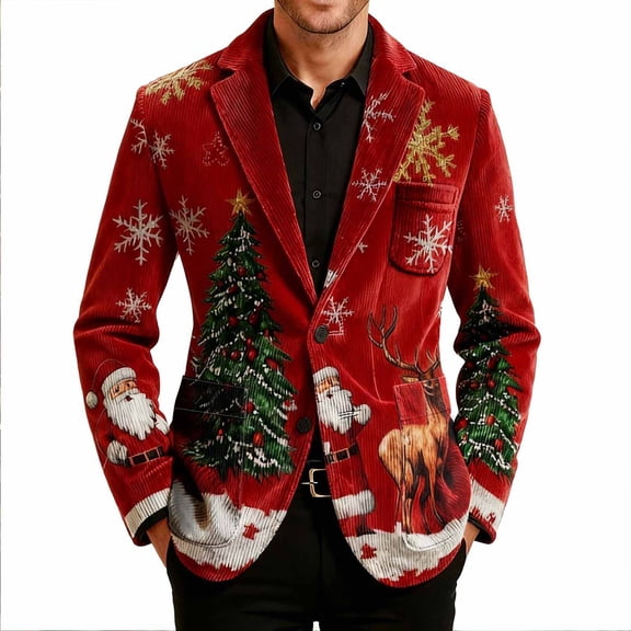 yuCgh Men's Corduroy Suit Jacket with Printed Details and Warm Pockets, Cardigan for Casual Use, Perfect for Daily Adventures,Mint Green M