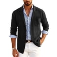 thumbnail image 1 of yuCgh Men's Fashion Leisure Suit with Slim Fit, Ideal for Parties and Weddings, Casual Blazer Coat for Smart Occasions,Black L, 1 of 4